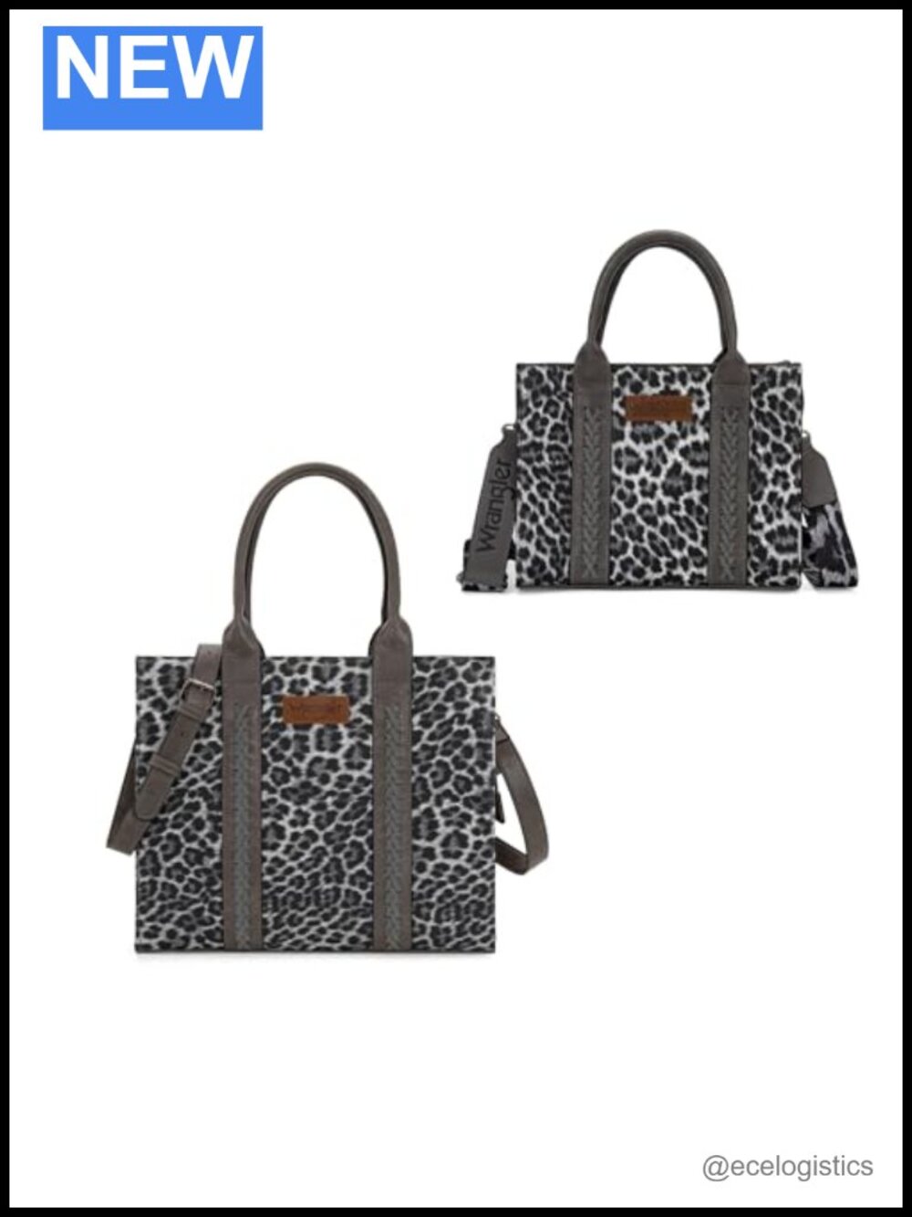 Whipstitch Satchel Tote 2-Piece Set with Adjustable Strap
